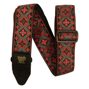 CLASSIC JACQUARD GUITAR STRAP/BASS STRAP - RED KING - Musicville