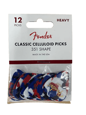 Fender 12-Pack Celluloid 351 Shape Heavy Guitar Picks (Confetti) - Musicville