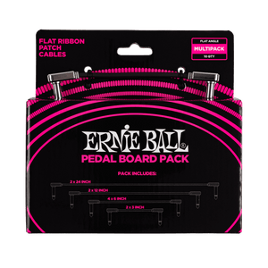 FLAT RIBBON PATCH CABLES PEDALBOARD MULTI-PACK - BLACK - Musicville