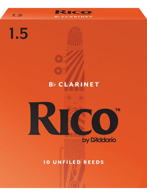 Rico Bb Clarinet Reeds, Strength 1.5, 10-pack - Musicville