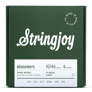 Stringjoy Broadways | Classic Light Gauge (10-46) Pure Nickel Electric Guitar Strings - Musicville