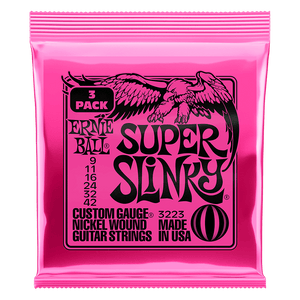 Super Slinky Nickel Wound Electric Guitar Strings 9-42 Gauge - 3 Pack - Musicville