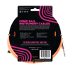 Braided Instrument Cable Straight/Angle 10ft - Neon Orange