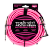 Braided Instrument Cable Straight/Angle 18ft - Neon Pink