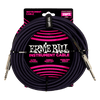 Braided Instrument Cable Straight/Straight 25ft - Purple/Black
