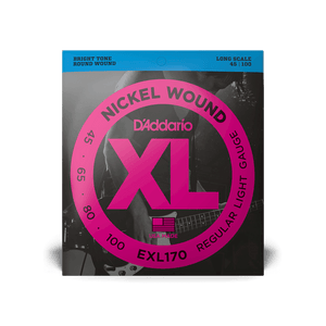 D'Addario EXL170 Nickel Wound Bass Guitar Strings - .045-.100 Regular Light Long Scale - Musicville