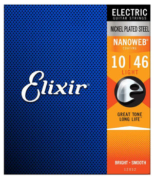Elixir 12052 Nickel Plated Steel Electric Guitar Strings with NANOWEB. Light 10-46 - Musicville