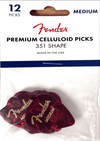 Fender 12-pack Celluloid 351 Shape Medium Guitar Picks (Red Moto) - Musicville