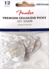 Fender 12-pack Celluloid 351 Shape Medium Guitar Picks (White Moto) - Musicville