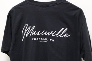 Musicville Cursive T-Shirt - Black - Musicville