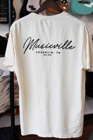 Musicville Cursive T-Shirt - Ivory - Musicville