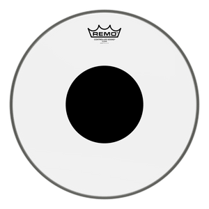 Remo Batter, Controlled Sound, Clear, 14" Diameter, Black Dot On Top - Musicville