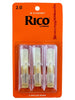 Rico Bb Clarinet Reeds, Strength 2, 3-pack - Musicville