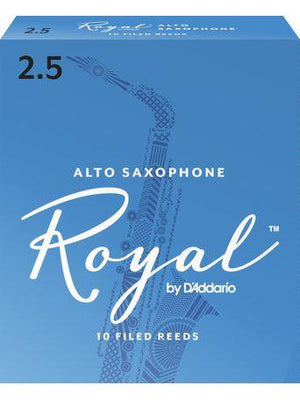 Royal Alto Sax Reeds, Strength 2.5, 10-pack - Musicville