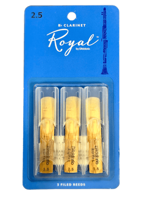 Royal Bb Clarinet Reeds, Strength 2.5, 3-pack - Musicville