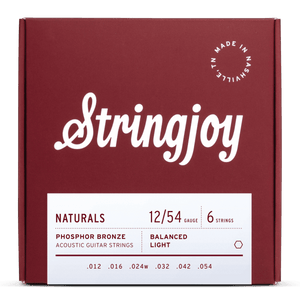 Stringjoy Naturals | Light Gauge (12-54) Phosphor Bronze Acoustic Guitar Strings - Musicville