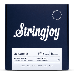 Stringjoy Signatures | Balanced Super Light Gauge (9-42) Nickel Wound Electric Guitar Strings - Musicville